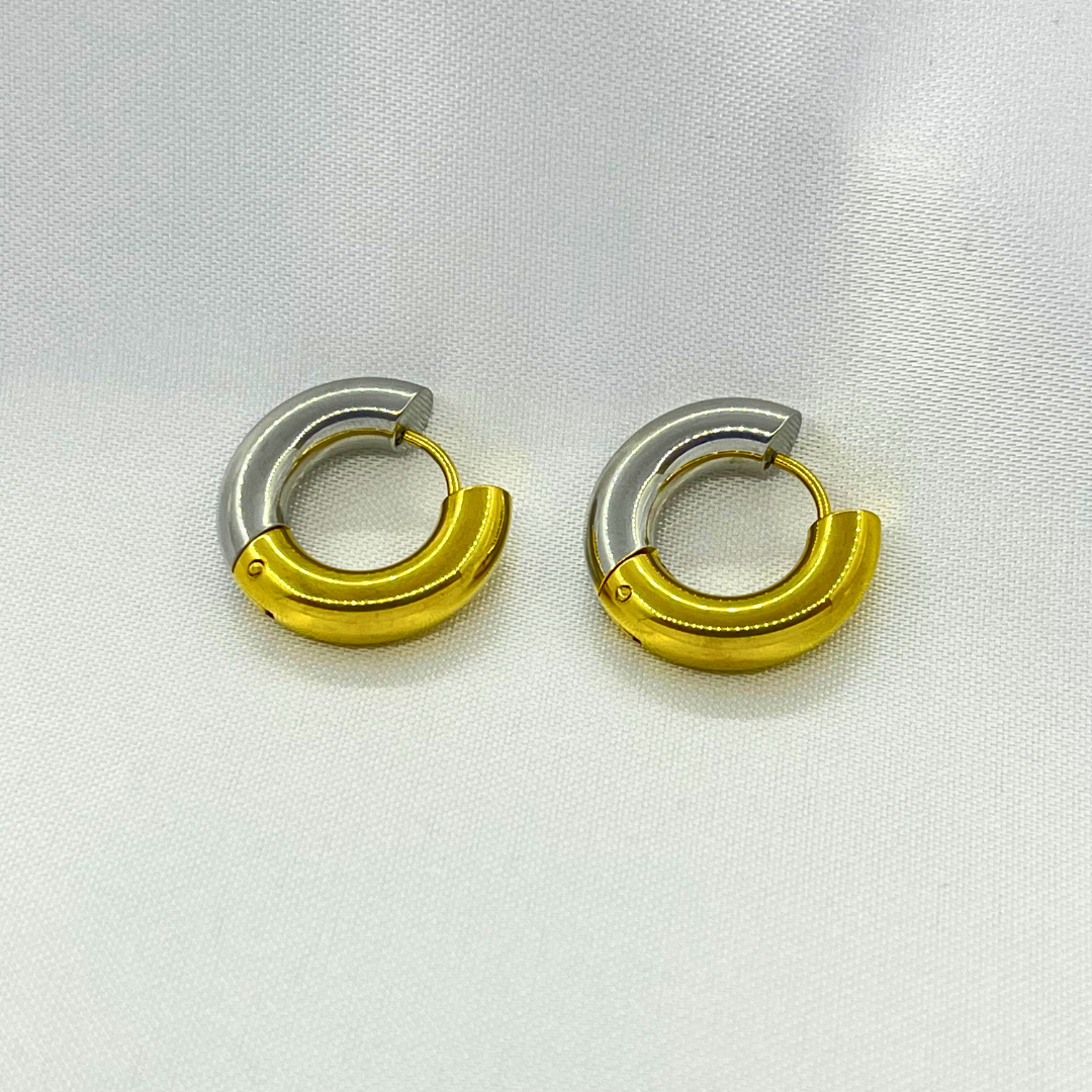 Aretes Aro Bicolor