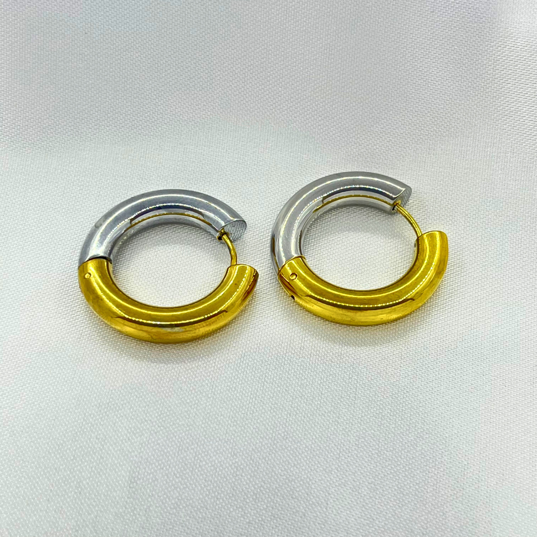 Aretes Aro Bicolor